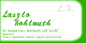 laszlo wohlmuth business card